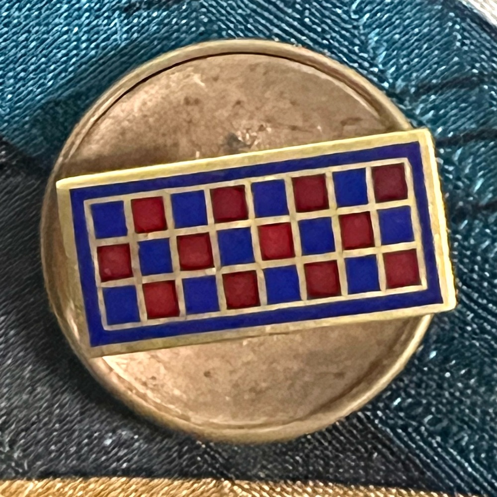 Vintage 14K Yellow Gold Enamel Tie Pin with Screw Cap